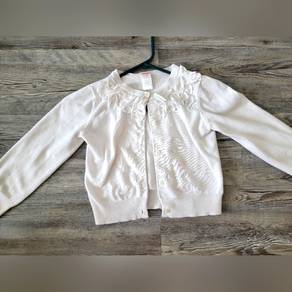 Girls Gymboree White Sweater Size S 5/6
